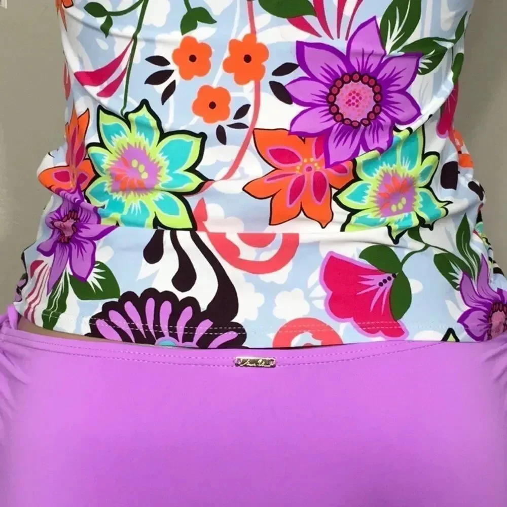 Anne Cole floral lilac tankini set. 32/34-S. NWT